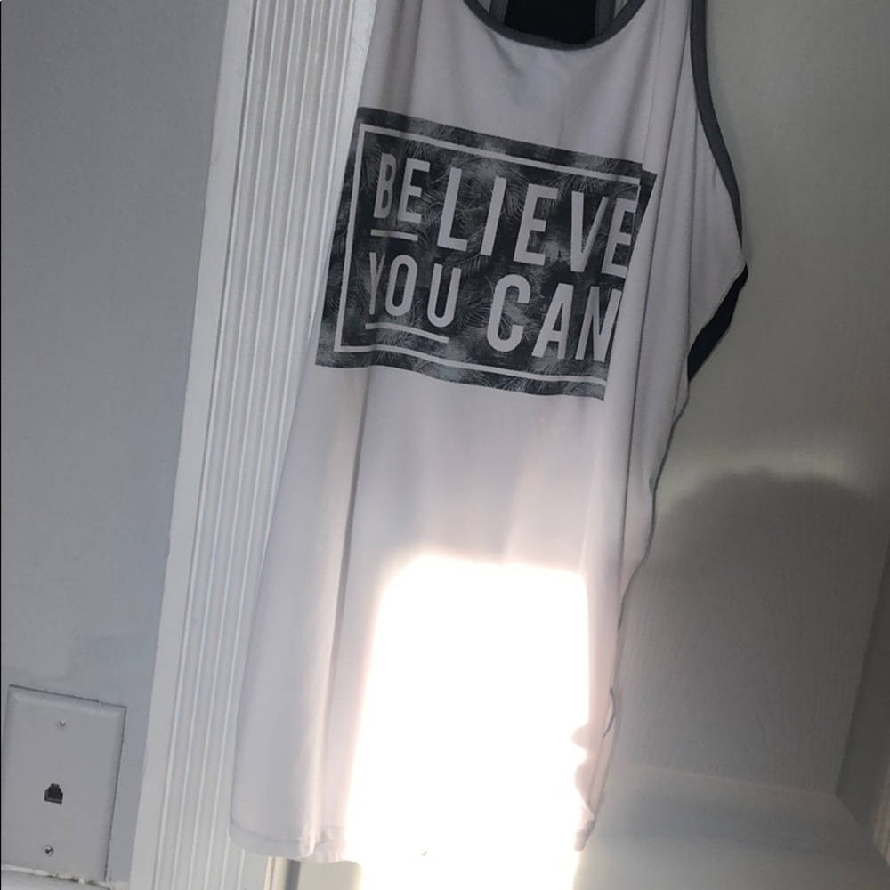 believe you can white tank top with mesh back